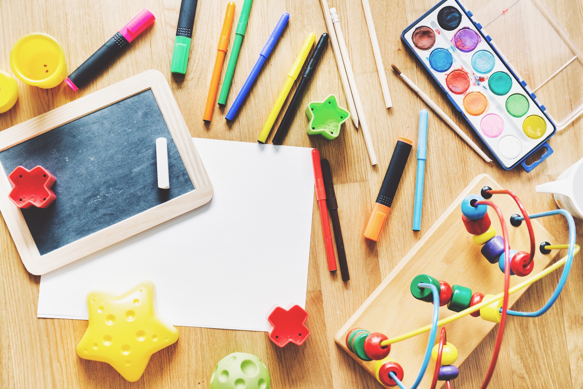 Kids concept with drawing tools
