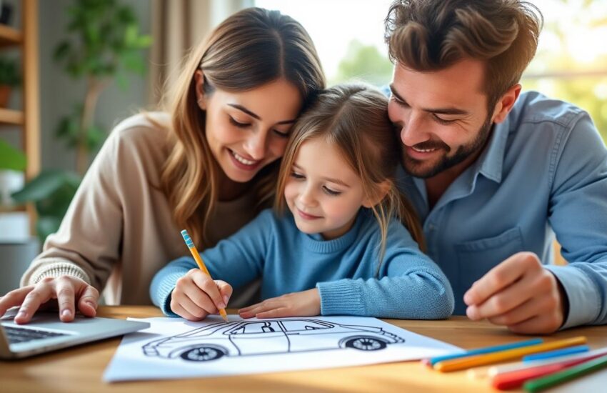 profitez d'un moment de détente en famille avec notre coloriage de voiture à imprimer en pdf. une activité créative et ludique parfaite pour tous les âges.