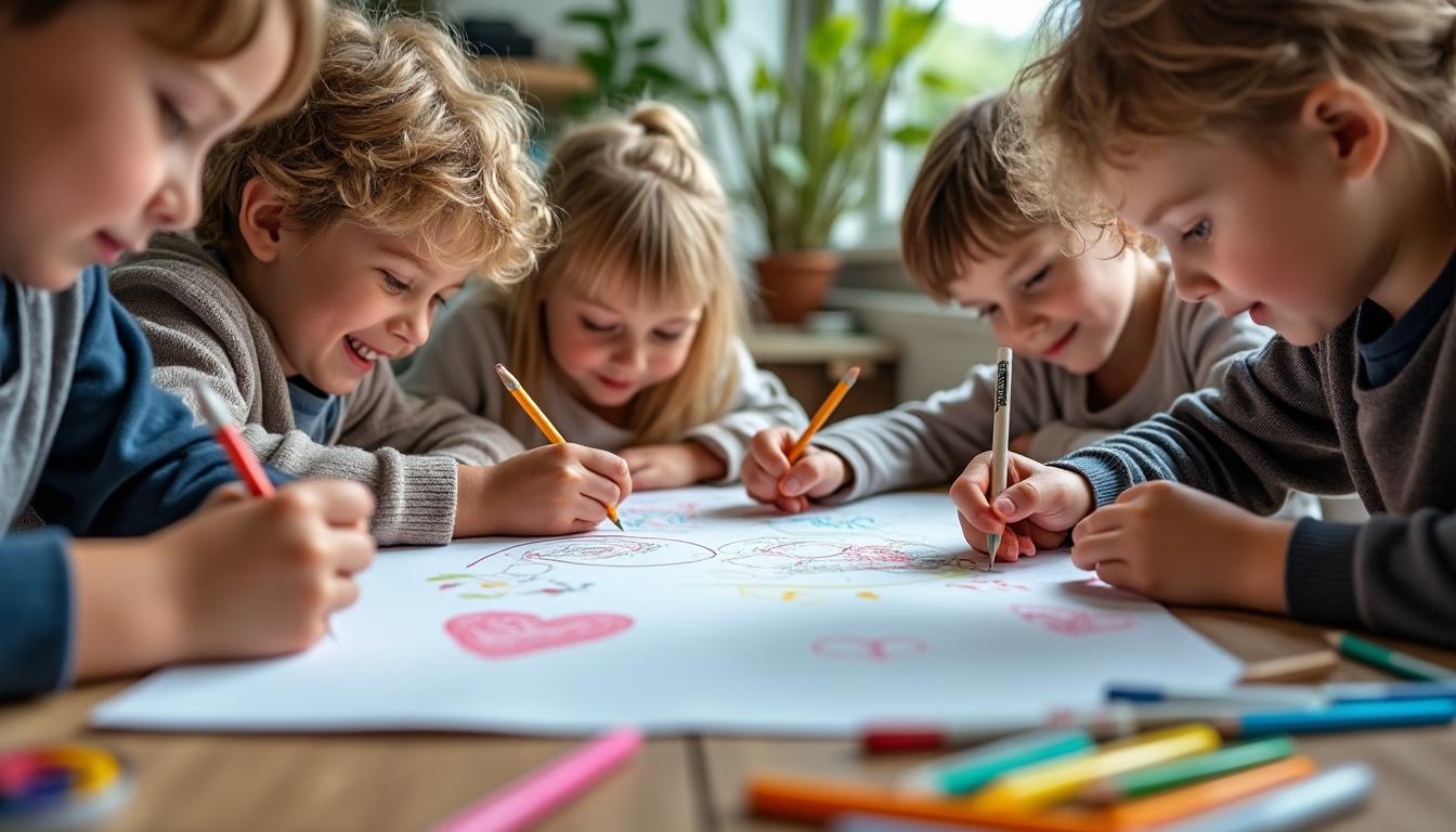 découvrez nos conseils pour réussir un dessin collectif sur une grande feuille lors d'une fête d'anniversaire enfantine, pour des souvenirs créatifs et amusants.