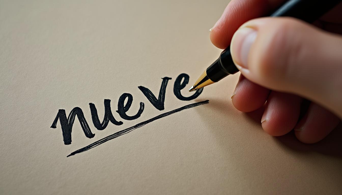 apprenez à écrire le chiffre 9 en espagnol, ainsi que ses différentes variations et contextes d'utilisation.