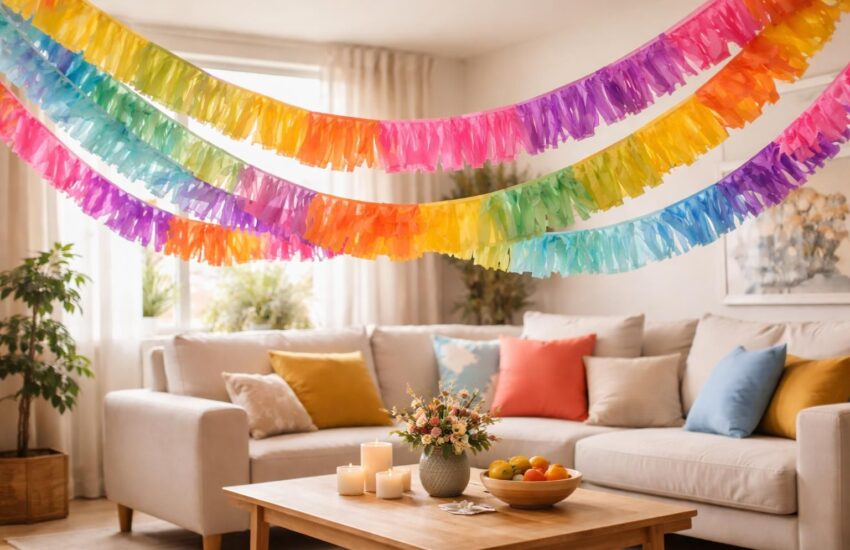 découvrez comment les guirlandes en papier crépon apportent une touche de charme et de couleur à votre décoration intérieure, idéales pour toutes les occasions.