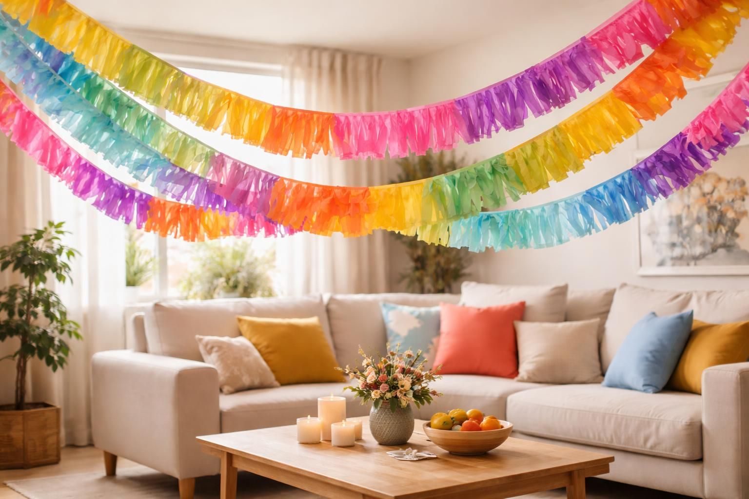 Les guirlandes en papier crépon : l&rsquo;atout charme de votre décoration intérieure